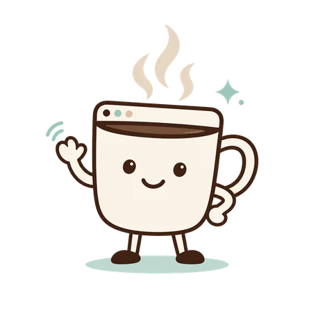 Page Brew mascot waving